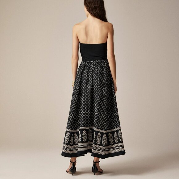 NWT J Crew Strapless Mixy Maxi Dress in Block Print L - Picture 2 of 3
